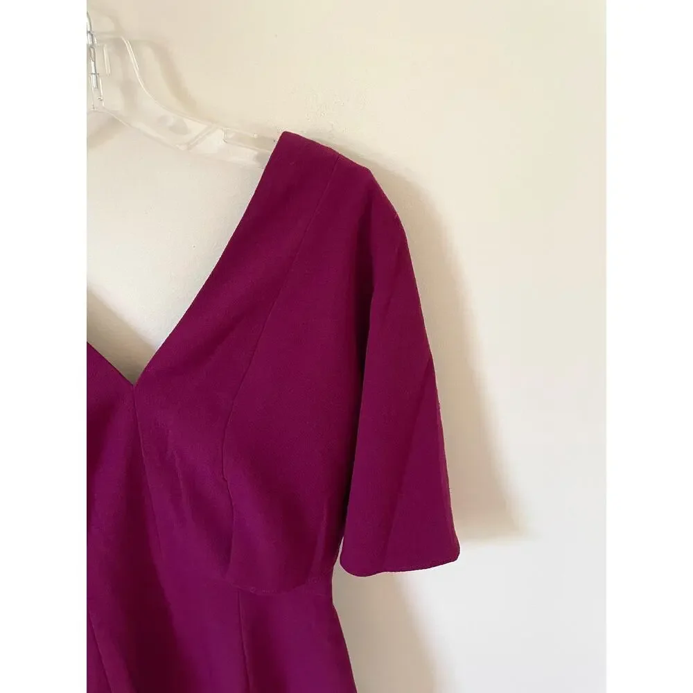 Dress the Population Open Back Midi Dress Plum Purple Size Small NEW